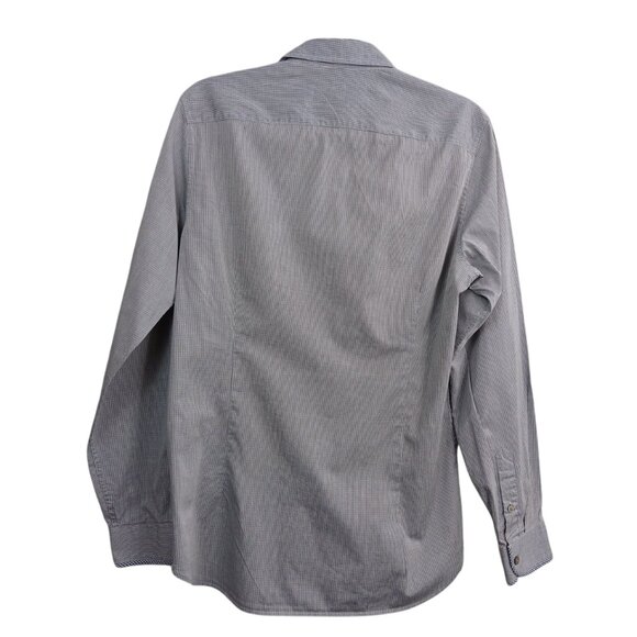 TED BAKER LONDON Men's Long Sleeve Button Down Shirt Striped Gray Size 3 Cotton - Picture 2 of 6